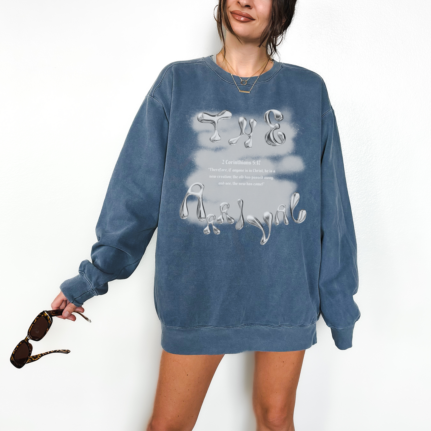 Christian Bible Scripture Unisex Sweatshirt - Denim Blue