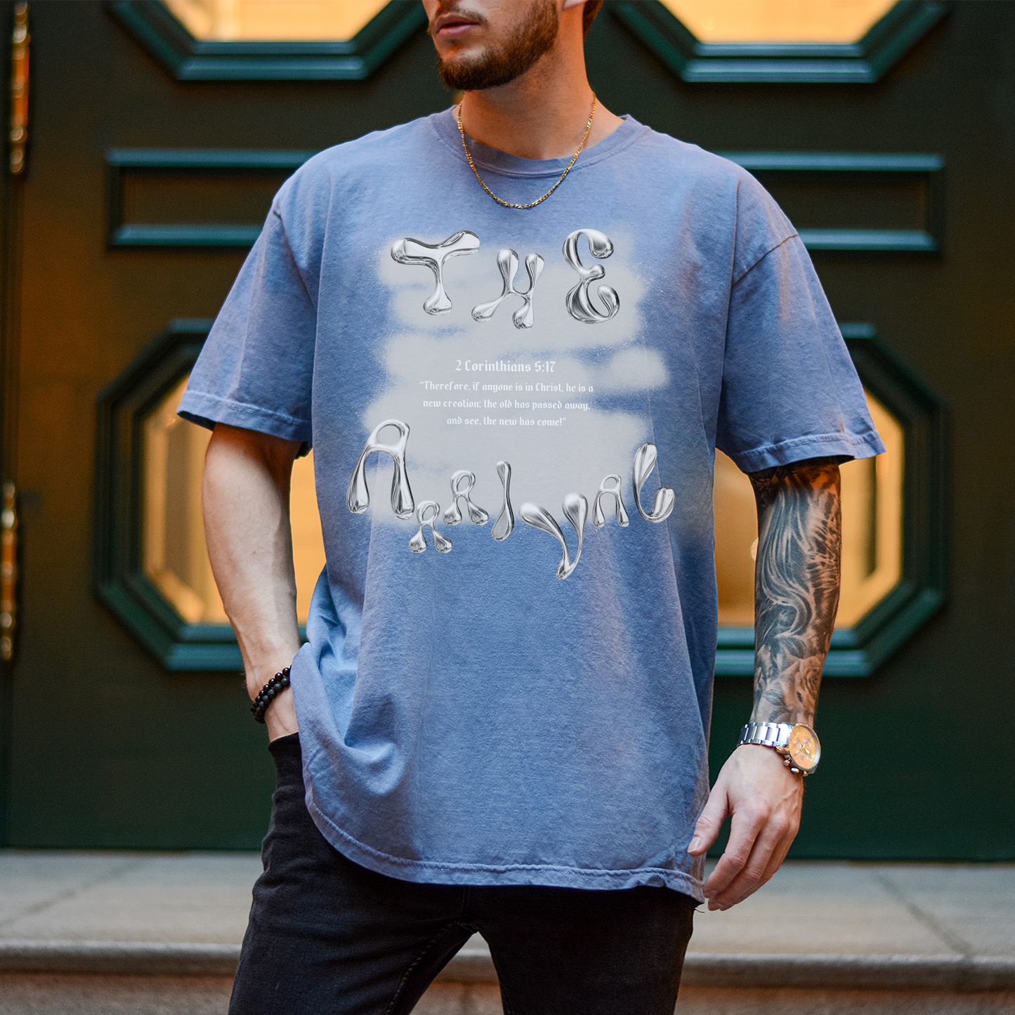 Christian Bible Scripture Unisex Tee - Blue Jean