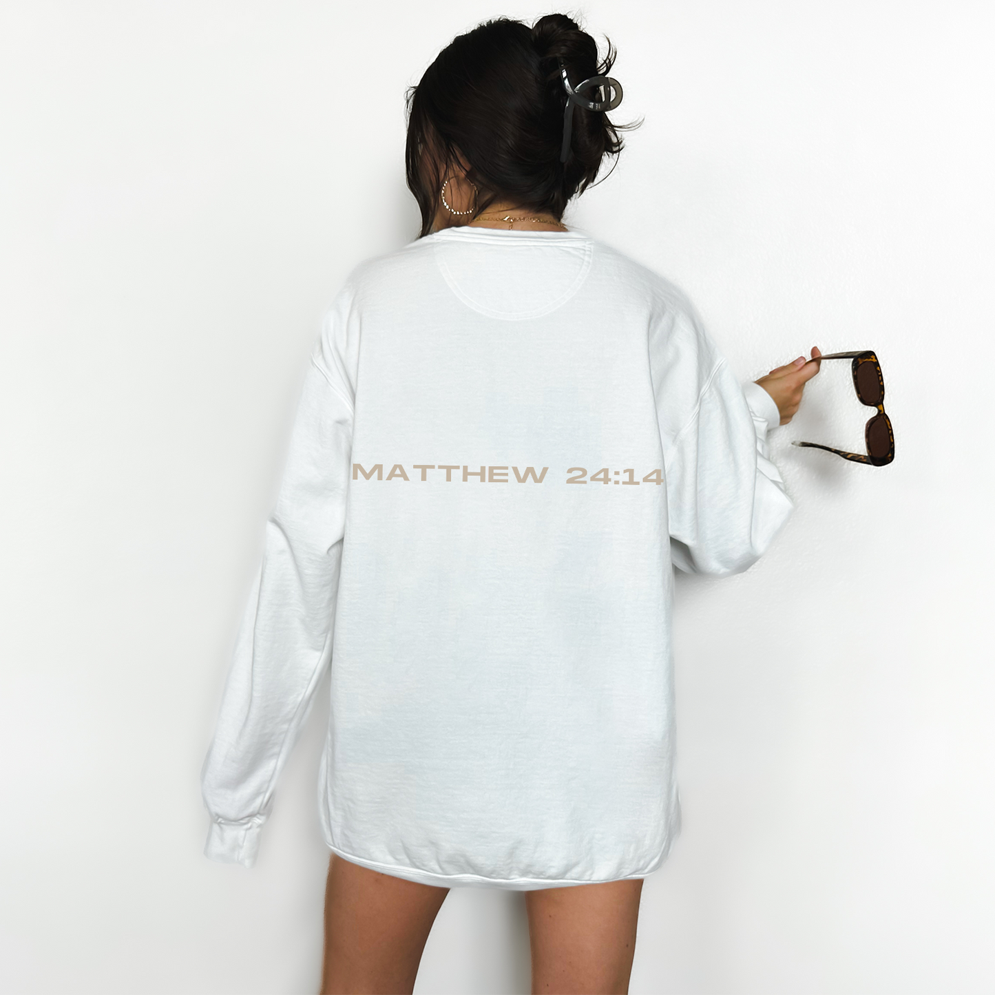 Christian Bible Scripture Sweatshirt - White