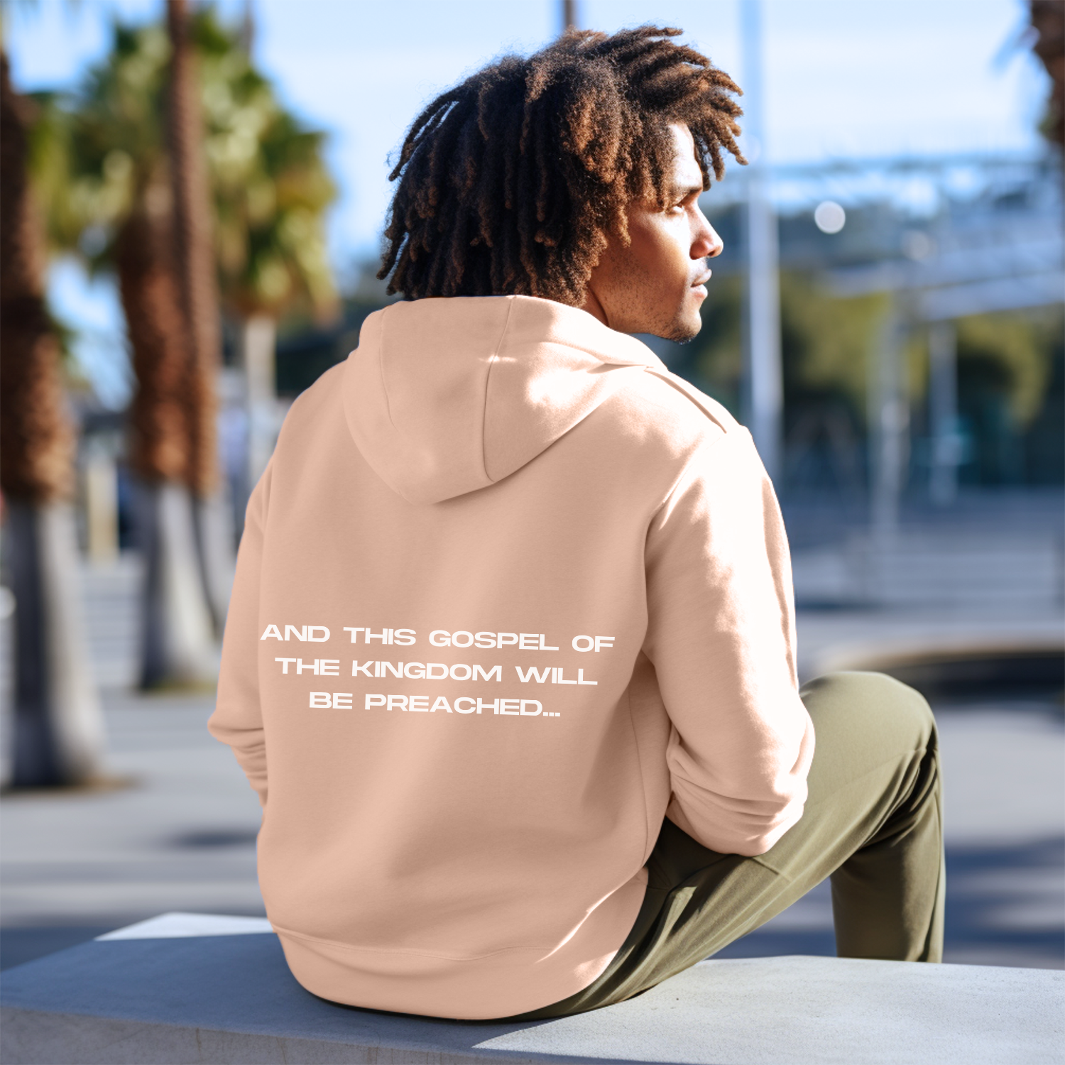 Christian Bible Scripture Hoodie - Pale Pink