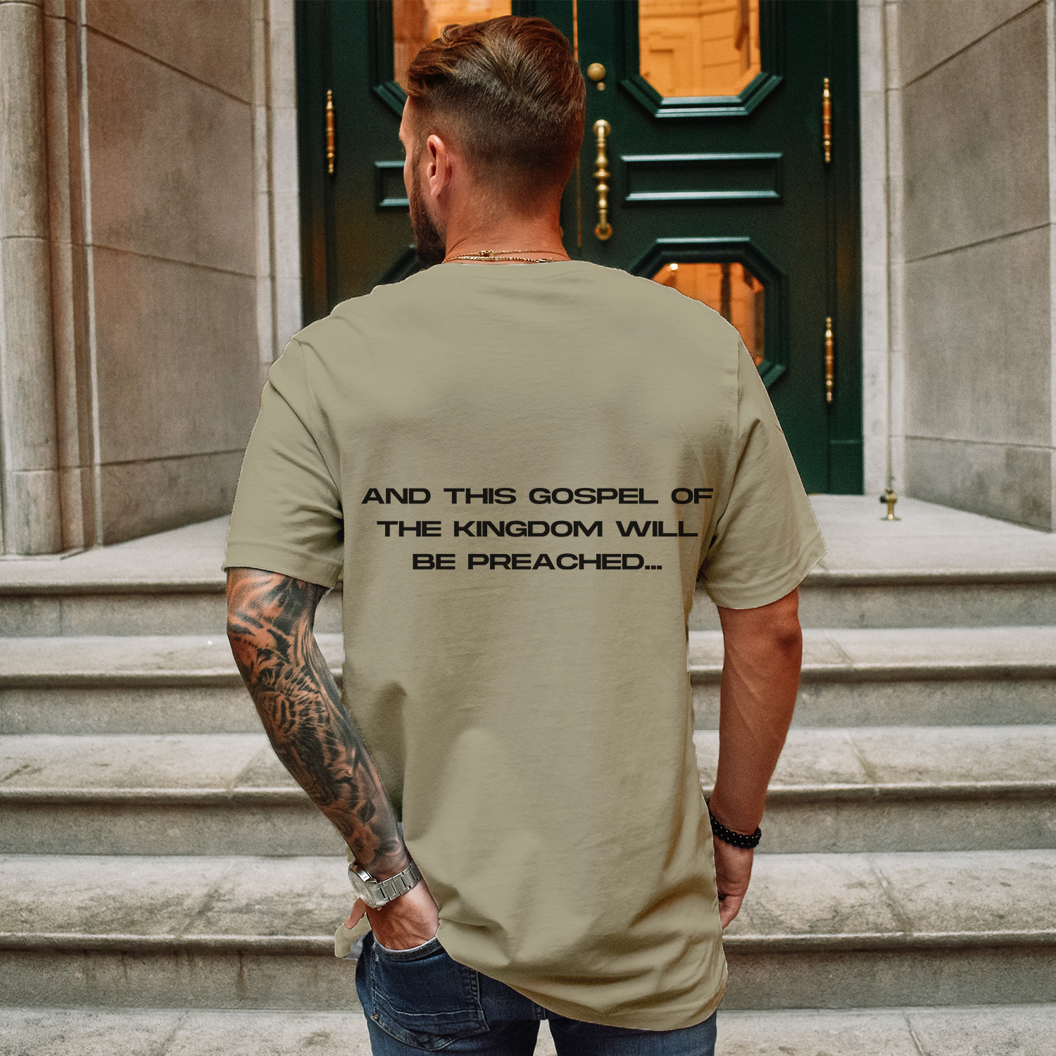 Christian Bible Scripture Unisex Tee - Khaki 