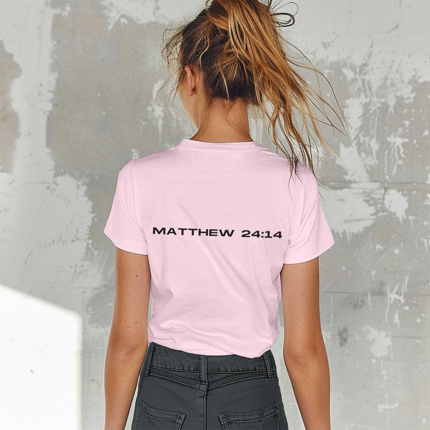 Christian Bible Scripture Tee - Light Pink